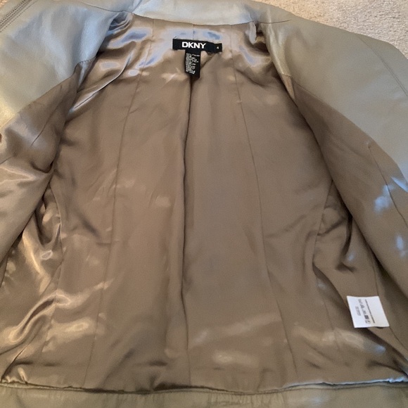 Beautiful soft silver DKNY leather jacket. Like new condition. - Picture 4 of 5